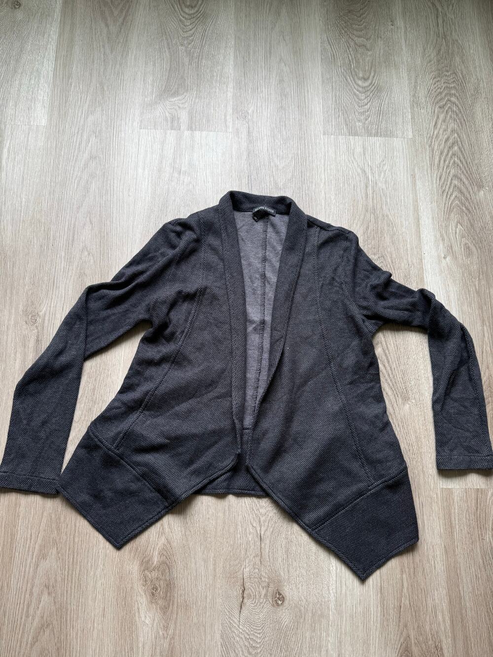 Eileen Fisher Open Front Long Sleeve Cardigan Size Small, Black